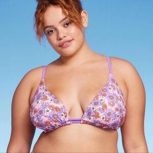 Floral Purple Bikini Top